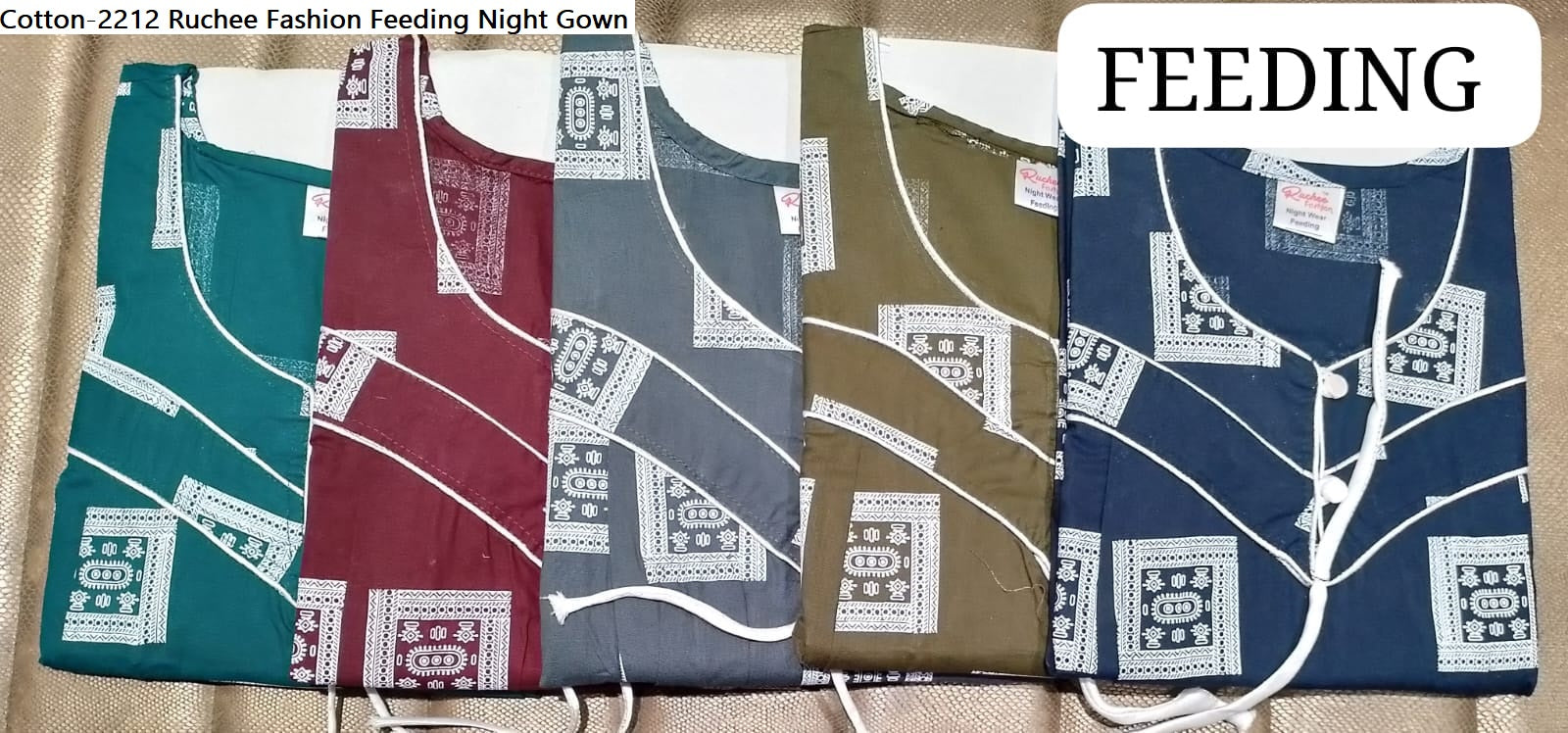 Cotton-2212 Ruchee Fashion Feeding Night Gown
