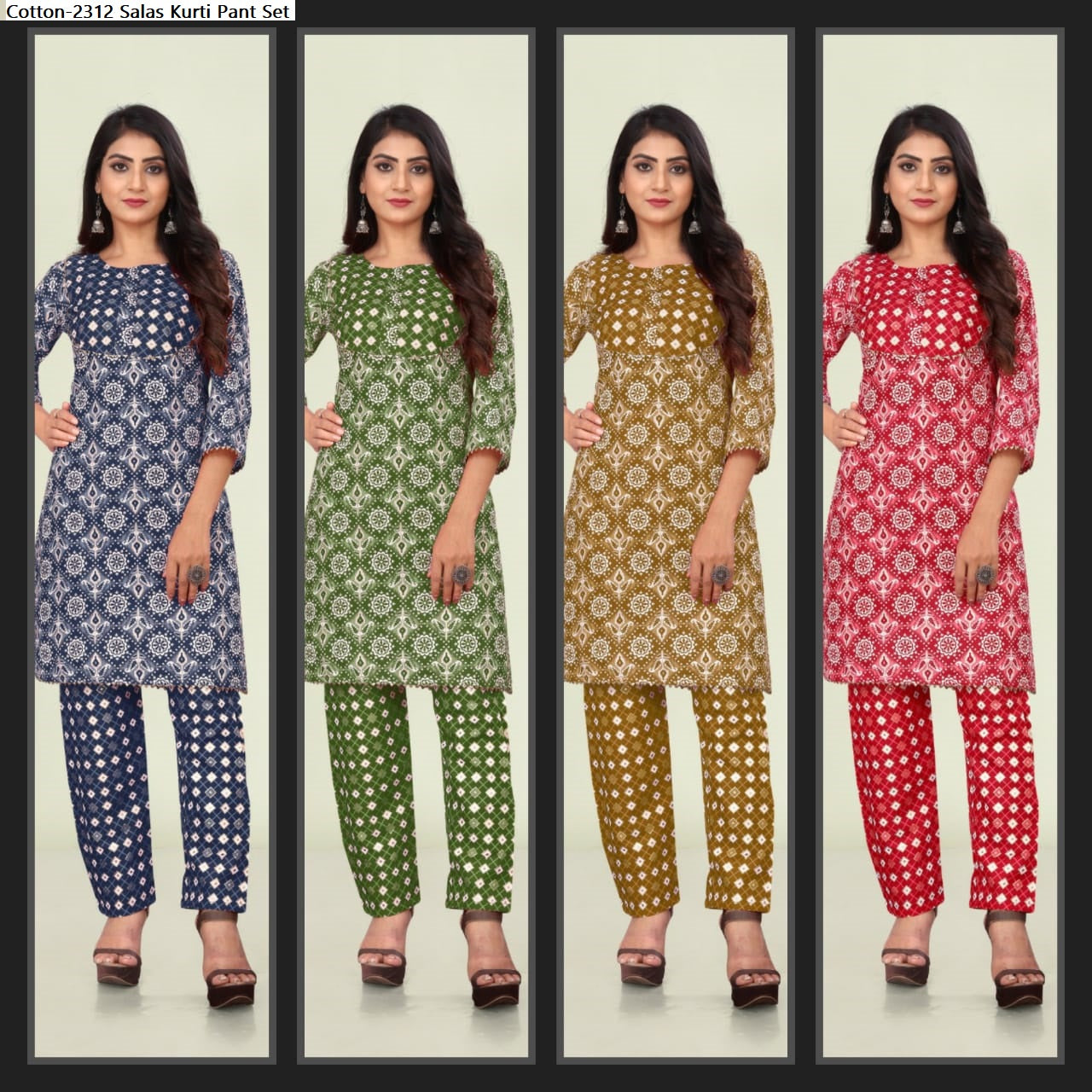 Cotton-2312 Salas Kurti Pant Set