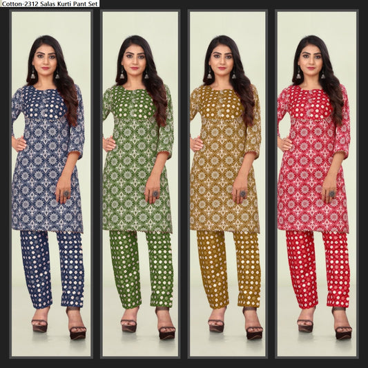 Cotton-2312 Salas Kurti Pant Set