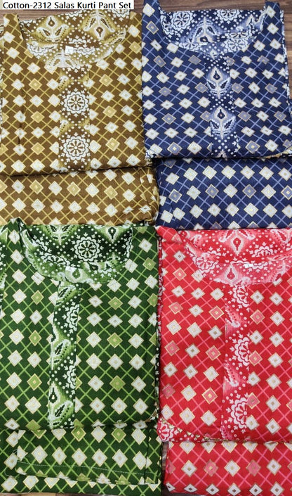 Cotton-2312 Salas Kurti Pant Set