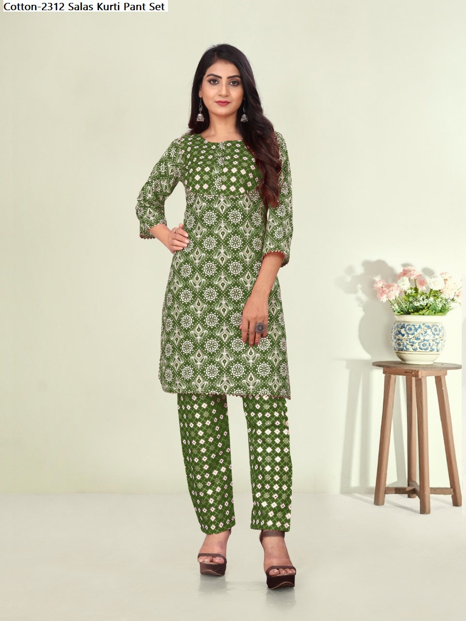 Cotton-2312 Salas Kurti Pant Set