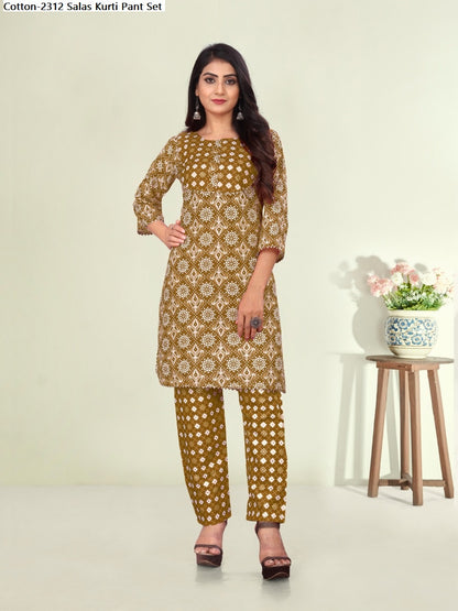 Cotton-2312 Salas Kurti Pant Set