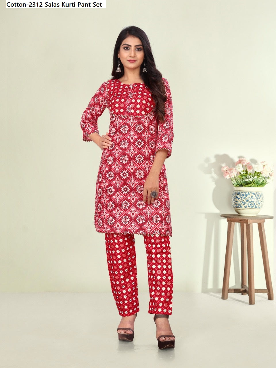 Cotton-2312 Salas Kurti Pant Set