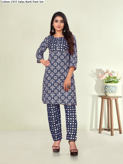 Cotton-2312 Salas Kurti Pant Set