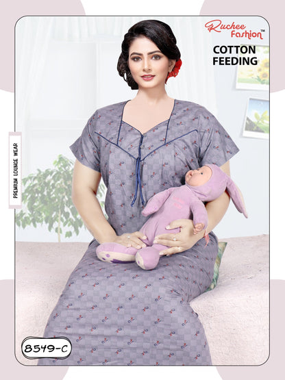 Cotton-2912 Ruchee Fashion Feeding Night Gown