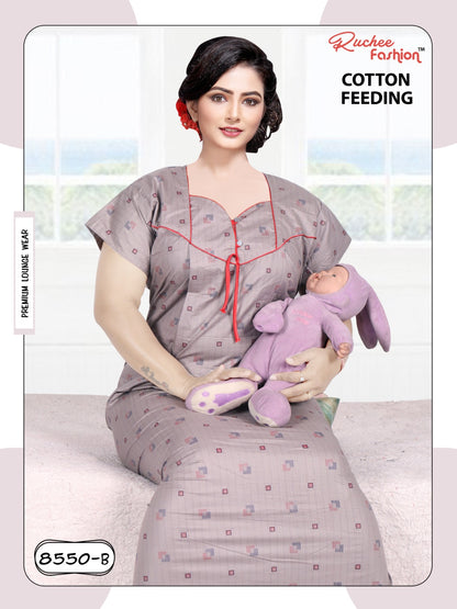 Cotton-2912 Ruchee Fashion Feeding Night Gown