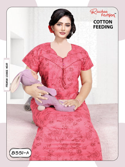 Cotton-2912 Ruchee Fashion Feeding Night Gown