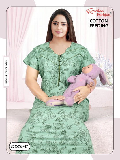 Cotton-2912 Ruchee Fashion Feeding Night Gown