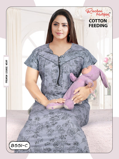 Cotton-2912 Ruchee Fashion Feeding Night Gown