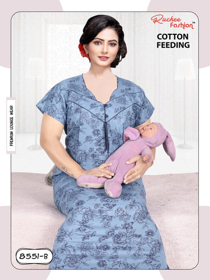 Cotton-2912 Ruchee Fashion Feeding Night Gown