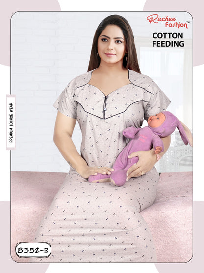 Cotton-2912 Ruchee Fashion Feeding Night Gown