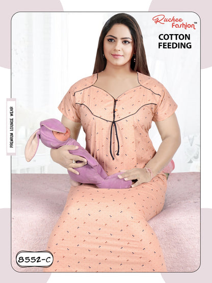 Cotton-2912 Ruchee Fashion Feeding Night Gown