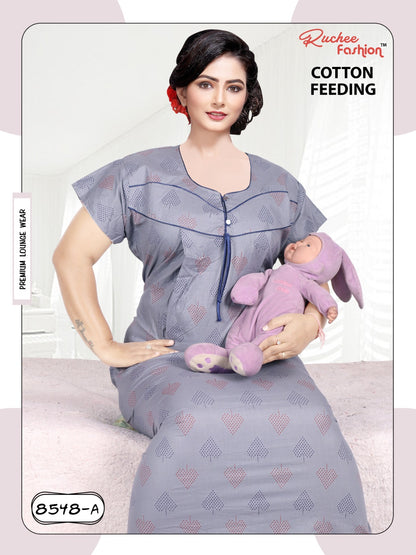 Cotton-2912 Ruchee Fashion Feeding Night Gown