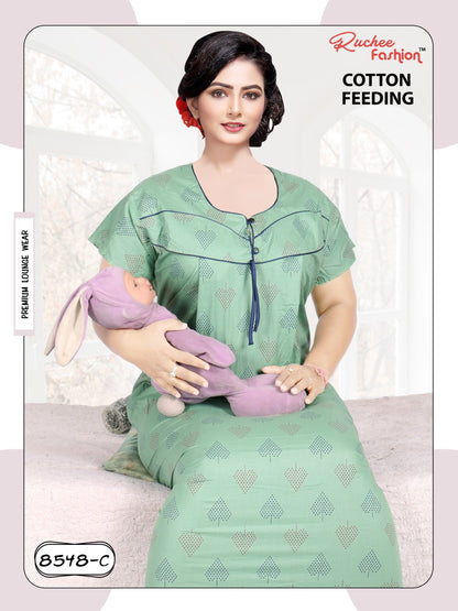 Cotton-2912 Ruchee Fashion Feeding Night Gown