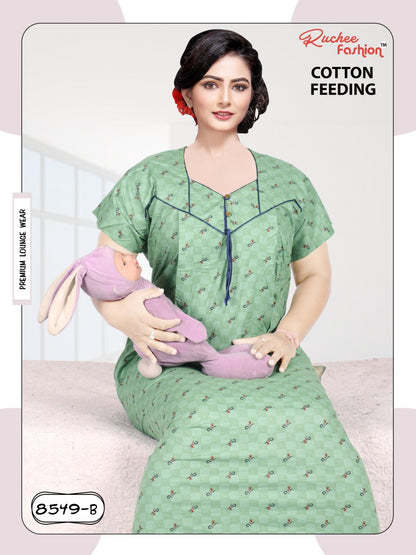 Cotton-2912 Ruchee Fashion Feeding Night Gown