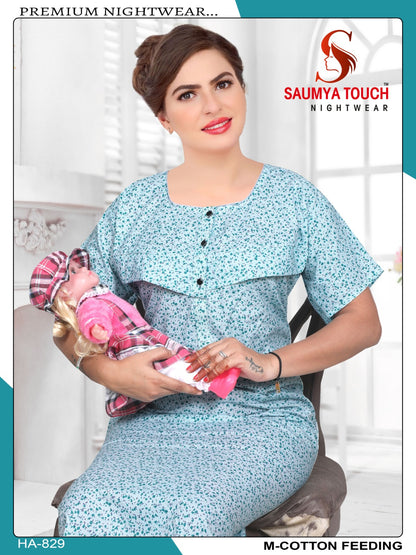Cotton-2912 Saumya Touch Feeding Night Gown