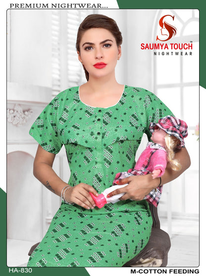 Cotton-2912 Saumya Touch Feeding Night Gown