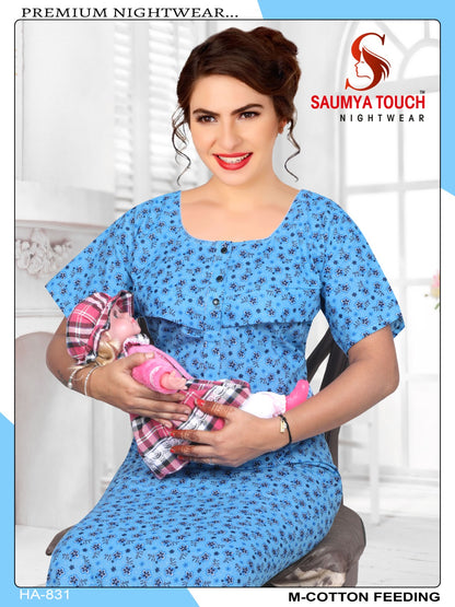 Cotton-2912 Saumya Touch Feeding Night Gown