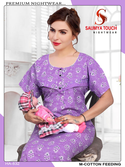 Cotton-2912 Saumya Touch Feeding Night Gown