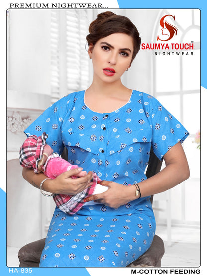 Cotton-2912 Saumya Touch Feeding Night Gown