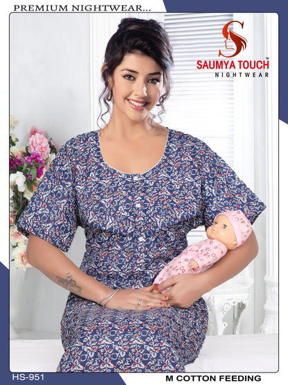 Cotton-2912 Saumya Touch Feeding Night Gown
