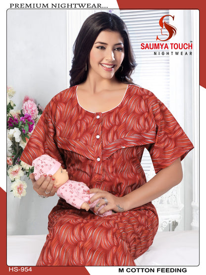 Cotton-2912 Saumya Touch Feeding Night Gown