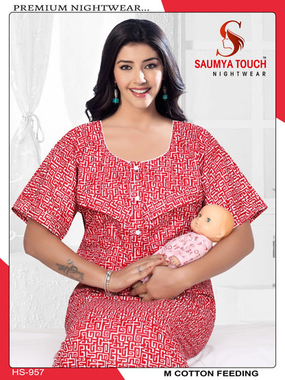 Cotton-2912 Saumya Touch Feeding Night Gown