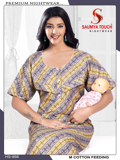 Cotton-2912 Saumya Touch Feeding Night Gown