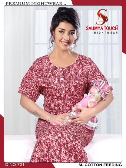 Cotton-2912 Saumya Touch Feeding Night Gown