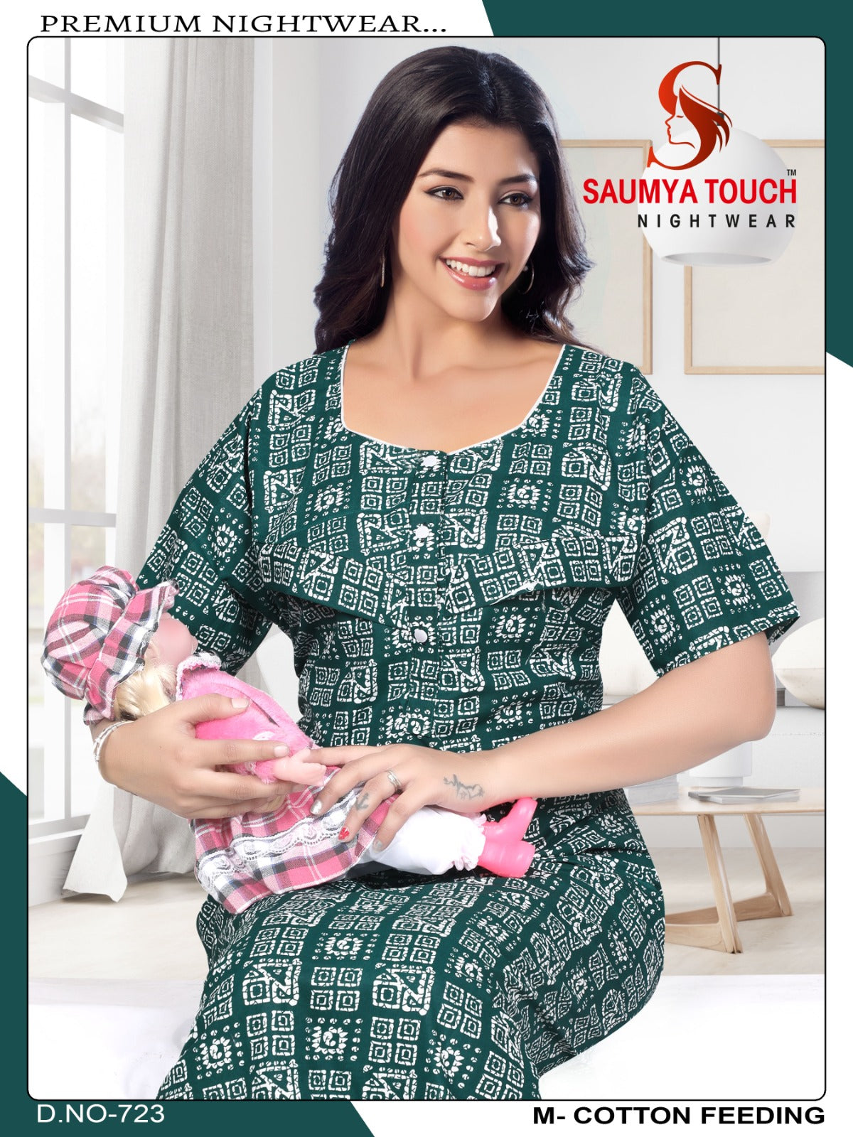 Cotton-2912 Saumya Touch Feeding Night Gown