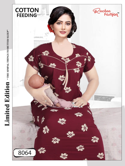 Cotton 0212 Ruchee Fashion Feeding Night Gown