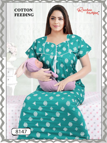 Cotton 0212 Ruchee Fashion Feeding Night Gown