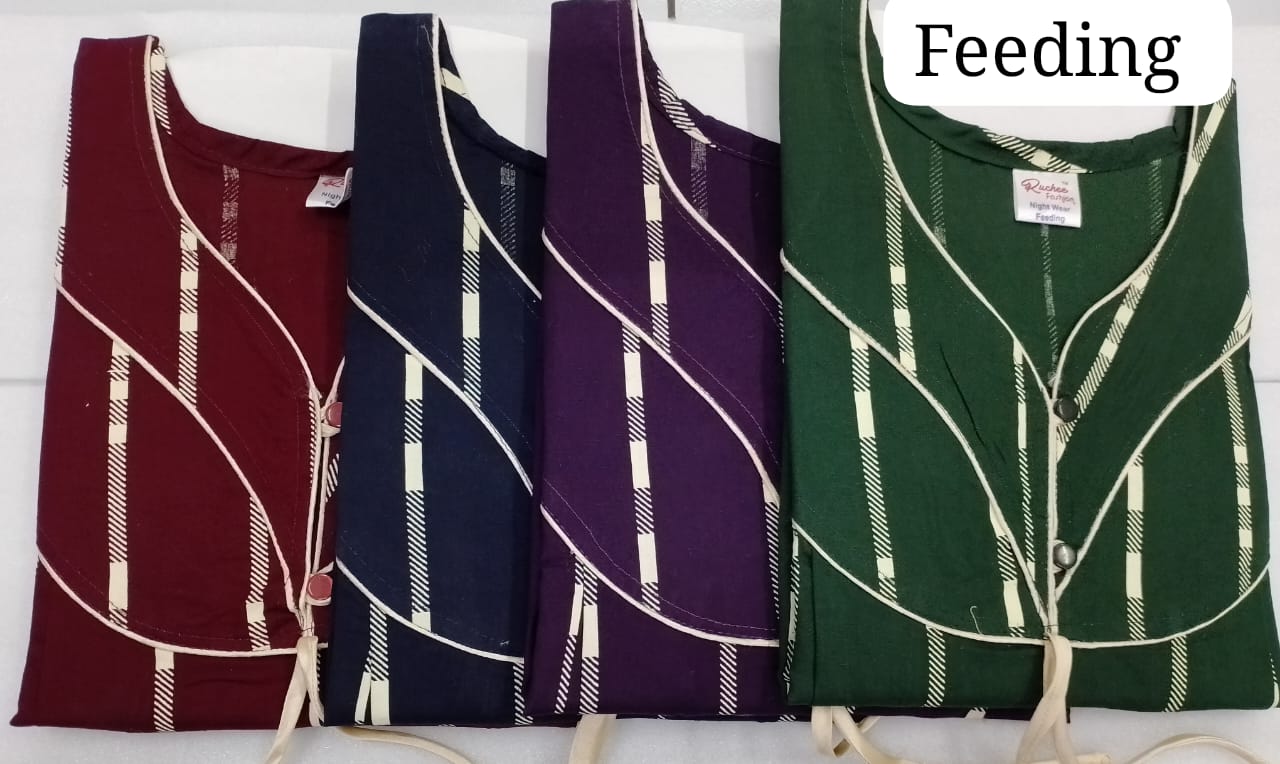 Cotton 0212 Ruchee Fashion Feeding Night Gown