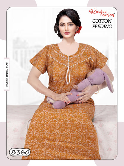 Cotton 0212 Ruchee Fashion Feeding Night Gown