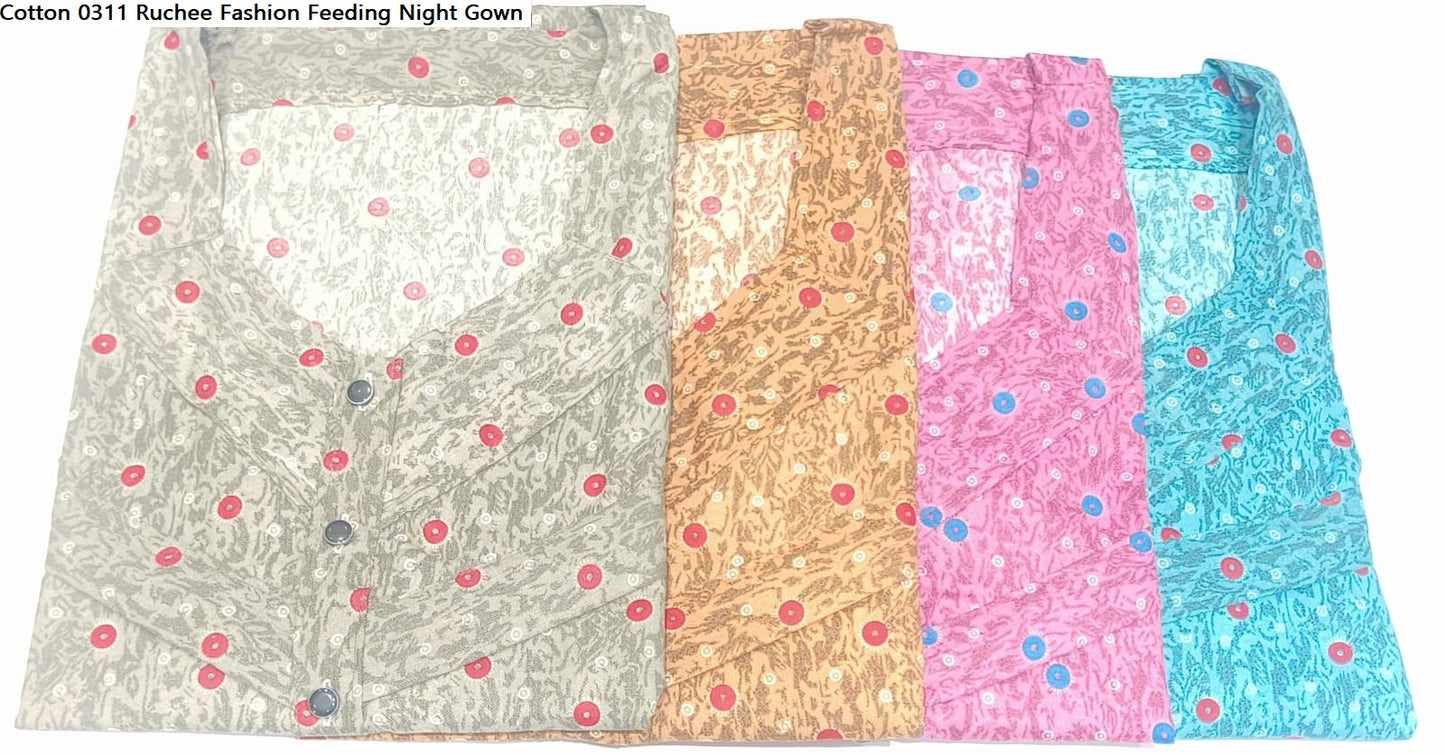 Cotton 0311 Ruchee Fashion Feeding Night Gown