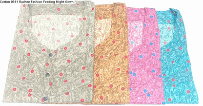 Cotton 0311 Ruchee Fashion Feeding Night Gown