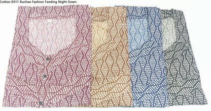 Cotton 0311 Ruchee Fashion Feeding Night Gown