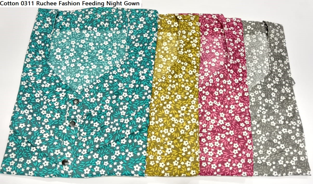 Cotton 0311 Ruchee Fashion Feeding Night Gown