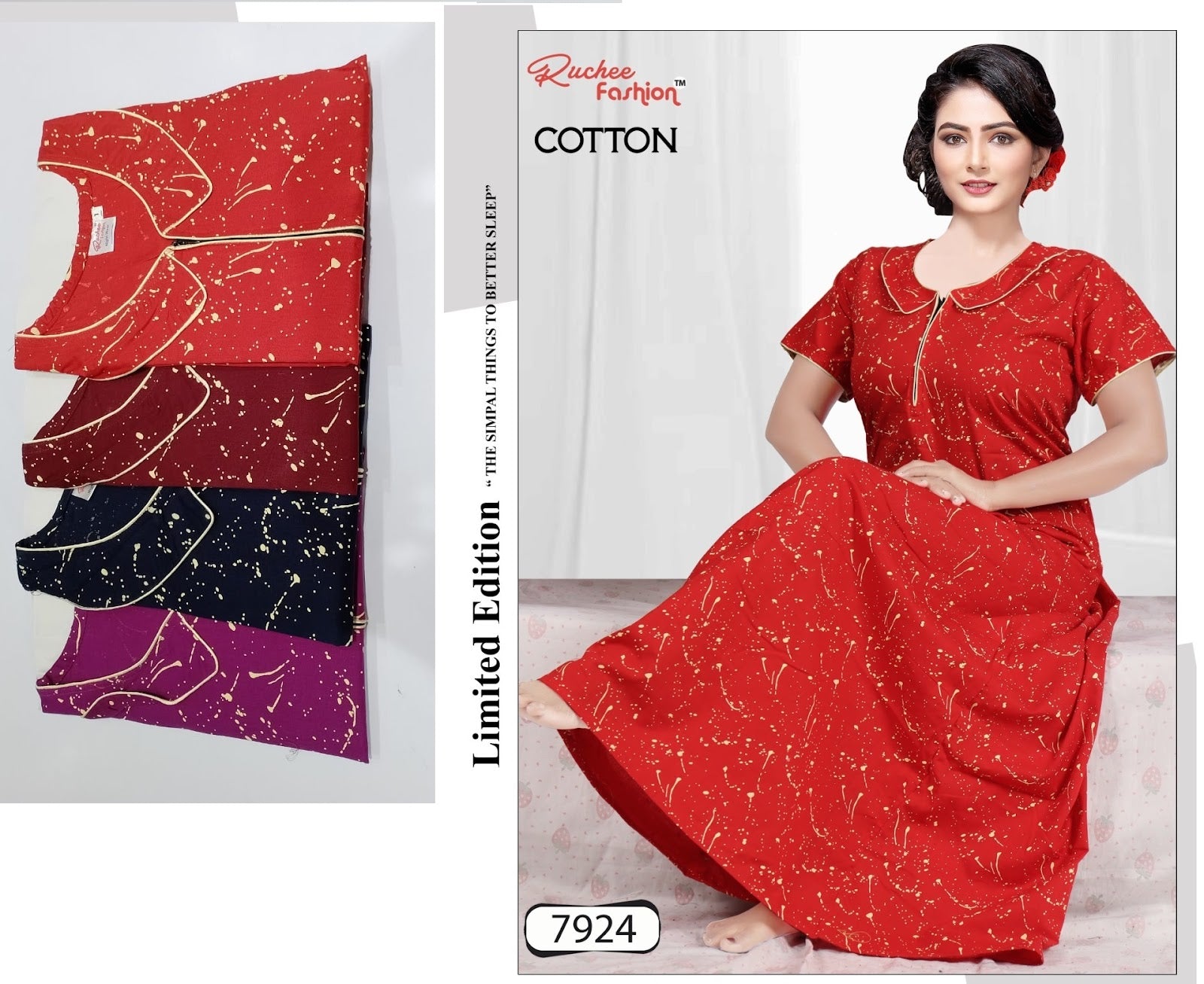 Cotton 141023 Ruchee Fashion Night Gowns
