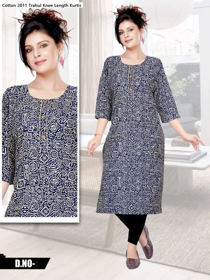 Cotton 2011 Trahul Knee Length Kurtis
