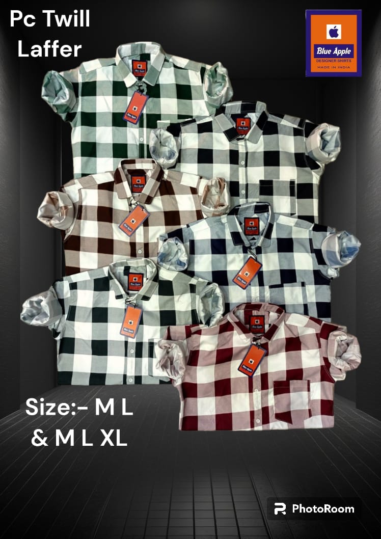 Cotton 2111 Blue Apple Mens Shirts