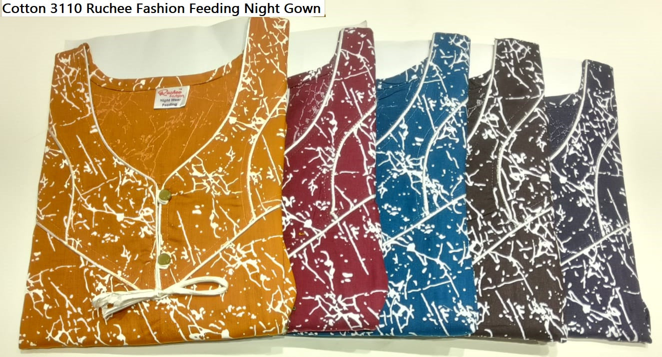 Cotton 3110 Ruchee Fashion Feeding Night Gown
