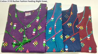 Cotton 3110 Ruchee Fashion Feeding Night Gown