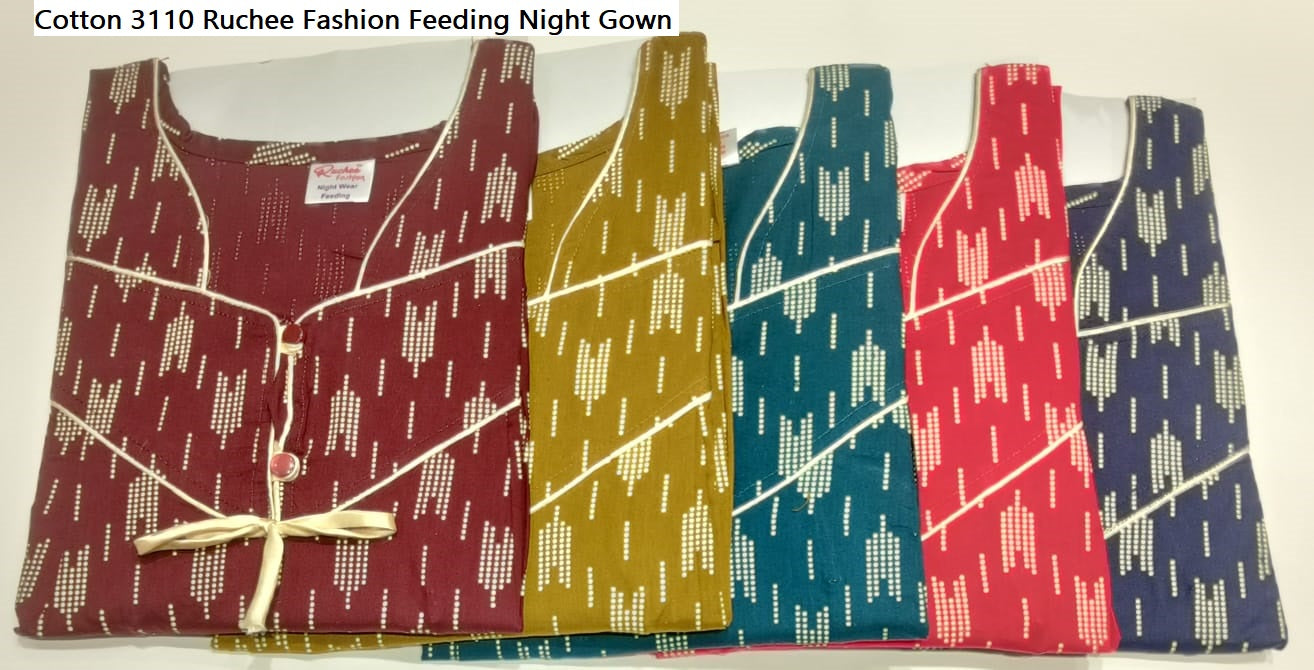 Cotton 3110 Ruchee Fashion Feeding Night Gown