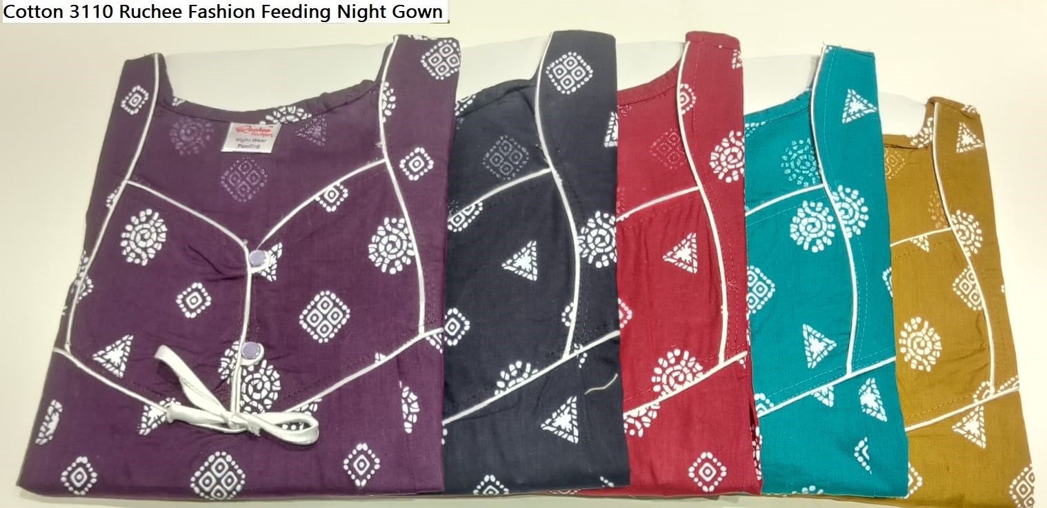 Cotton 3110 Ruchee Fashion Feeding Night Gown
