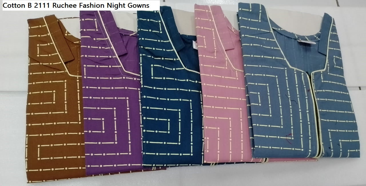 Cotton B 2111 Ruchee Fashion Night Gowns