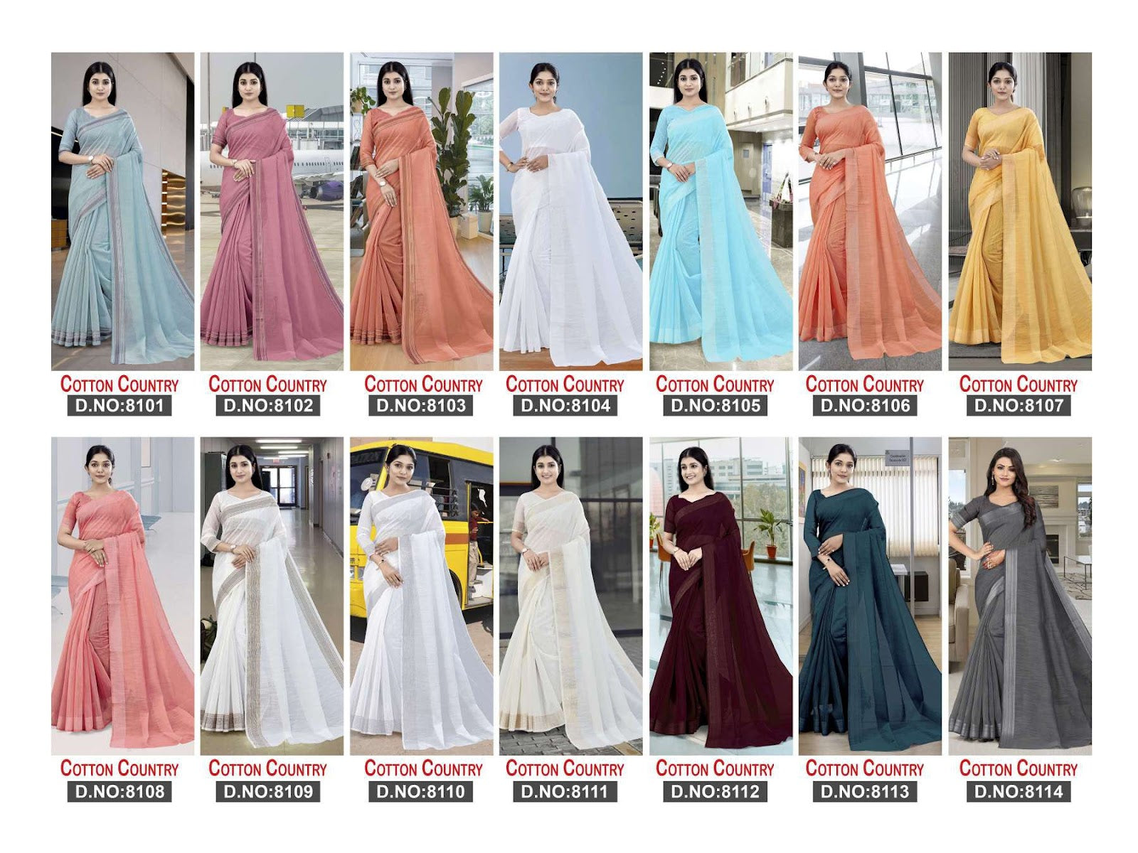 Cotton Country Bansi Fashion Cotton Uniform Sarees