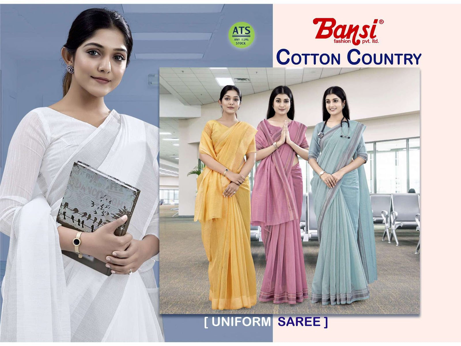 Poly Cotton Silk Fabric Office Wear Beige And Maroon Poly Cotton Uniform  Sarees-461, 6.3 M (with Blouse Piece) at Rs 750 in Bengaluru