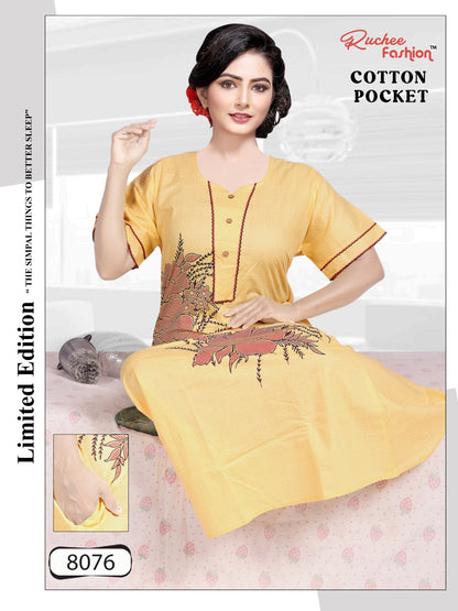 Cotton Pocket 0811 Ruchee Fashion Night Gowns