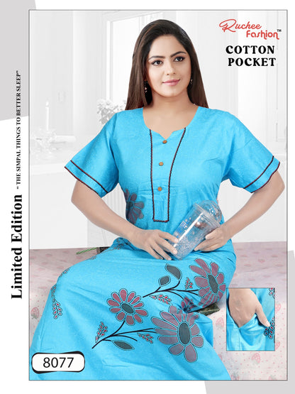 Cotton Pocket 0811 Ruchee Fashion Night Gowns